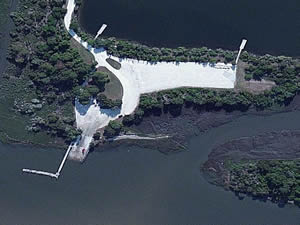 Aerial view of boat ramp on Jekyll Creek jekyll creek boat ramp 31527
